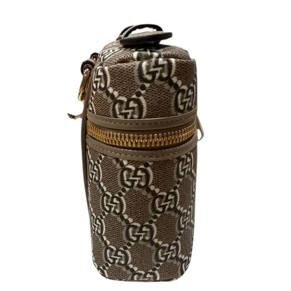 Gucci Super Mini Crossbody Bag GG Shadow Taupe Brown Supreme Vanity